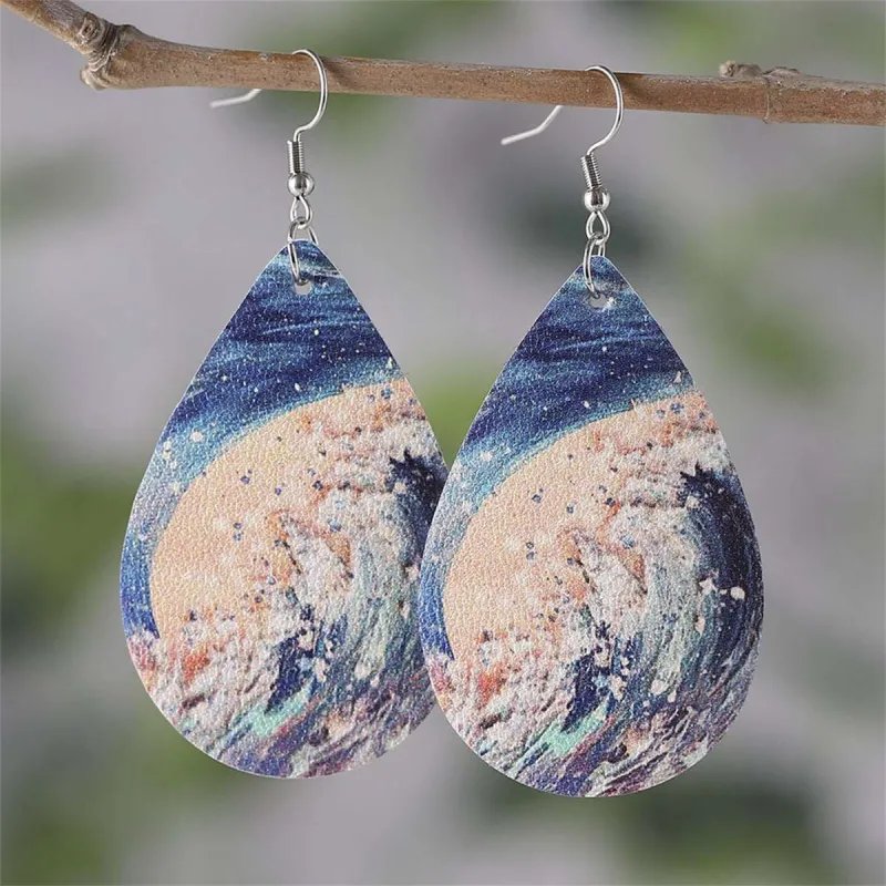 Blue & Beige Tide Drop Earrings made by Zulily