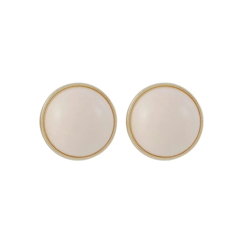 Beige Resin & Goldtone Round Stud Earrings made by Zulily