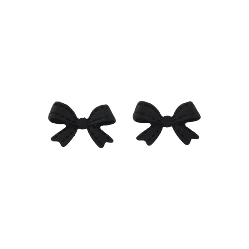 Black Enamel Bow Stud Earrings made by Zulily