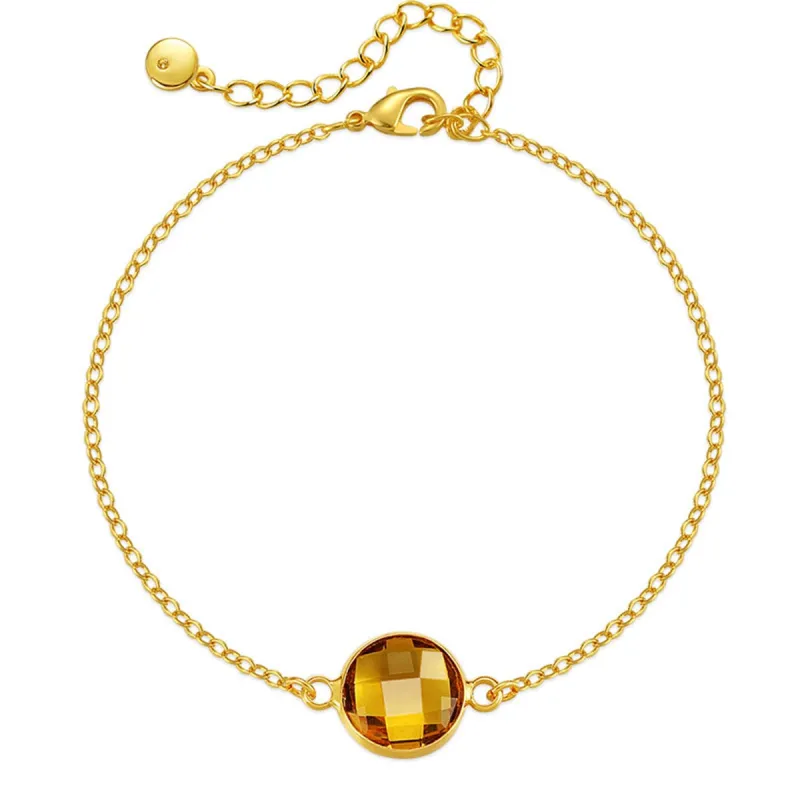 Amber Crystal & Goldtone Round Bracelet made by Zulily