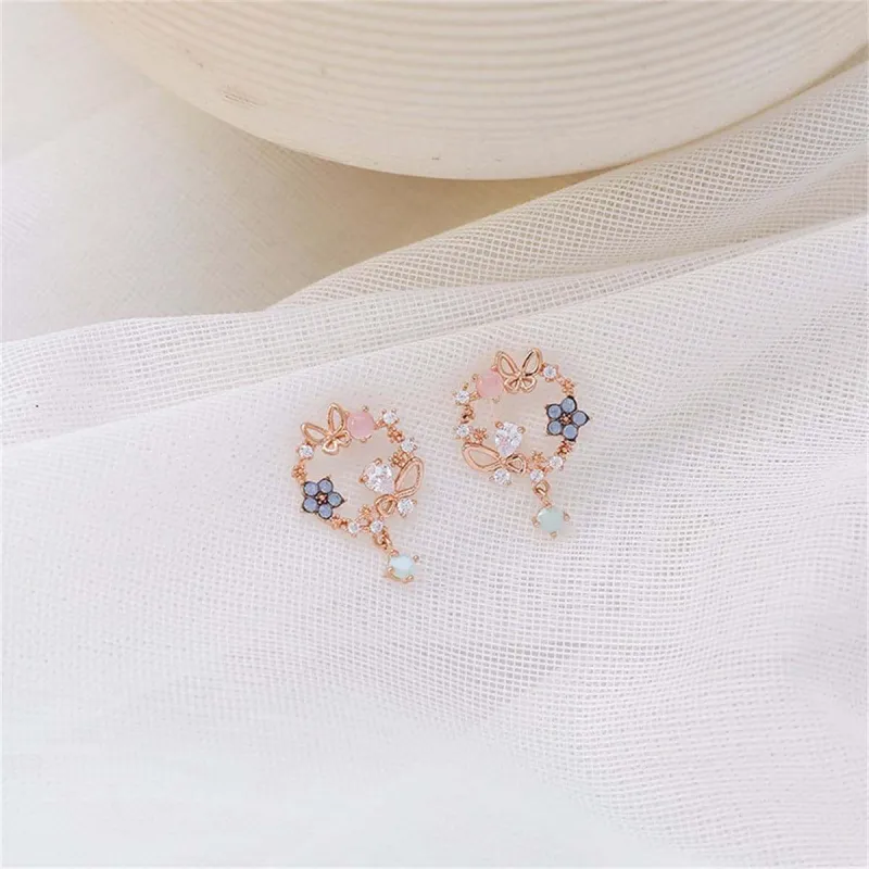 Cat Eye & Cubic Zirconia Goldtone Butterfly Dangle Earrings made by Zulily