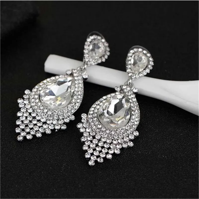 Clear Pear Crystal & Cubic Zirconia Drop Earrings made by Zulily