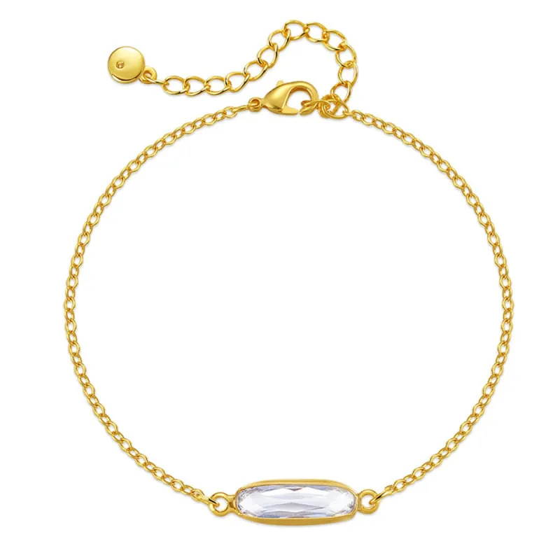 Crystal & Goldtone Oval-Cut Charm Bracelet made by Zulily