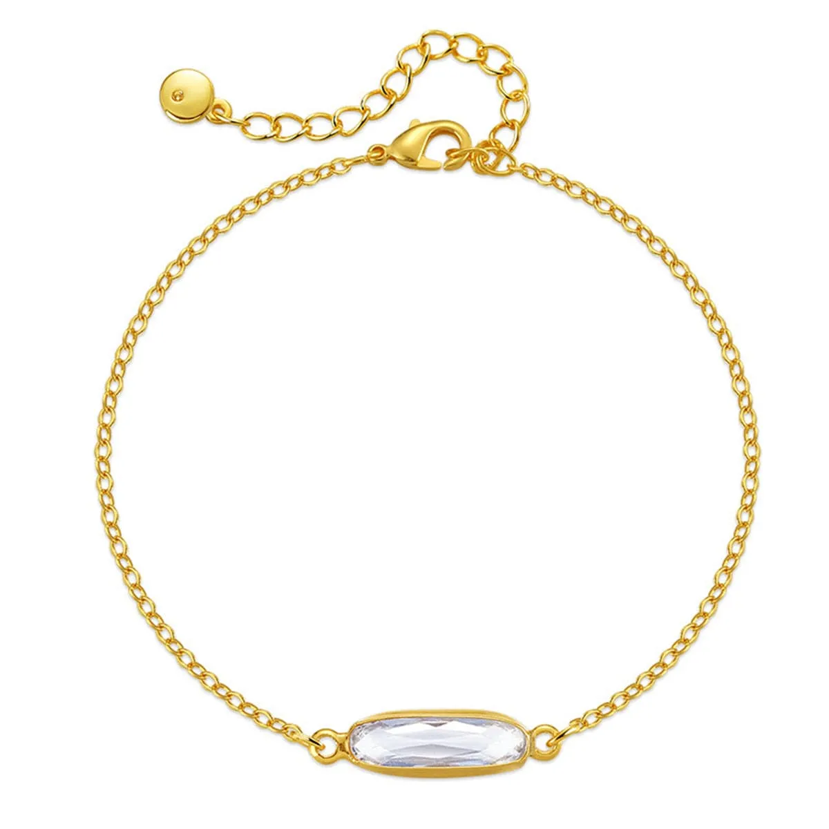 Crystal & Goldtone Oval-Cut Charm Bracelet sold by Zulily