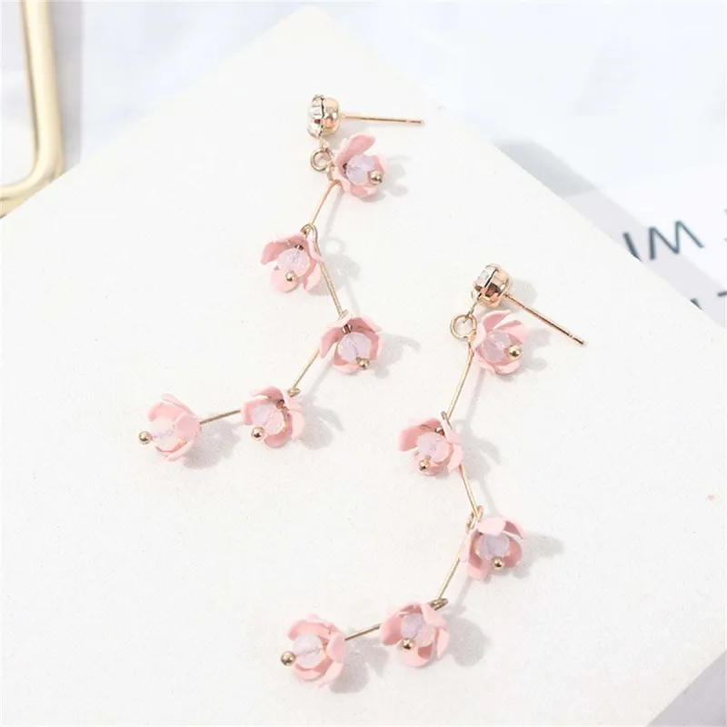 Cubic Zirconia & Acrylic Goldtone Flower Drop Earrings made by Zulily