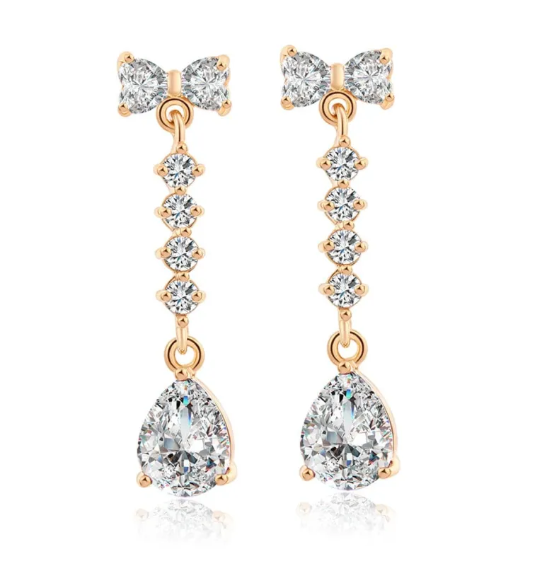 Crystal & Cubic Zirconia Bow Drop Earrings made by Zulily