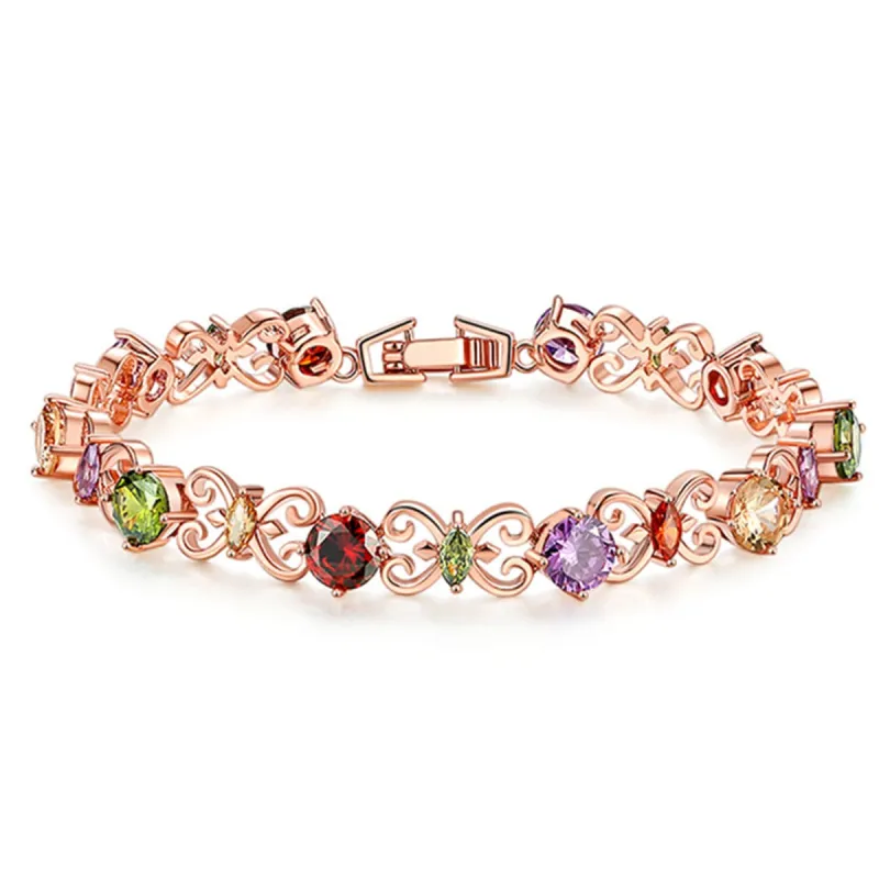 Crystal & Rose Goldtone Butterfly Bracelet made by Zulily