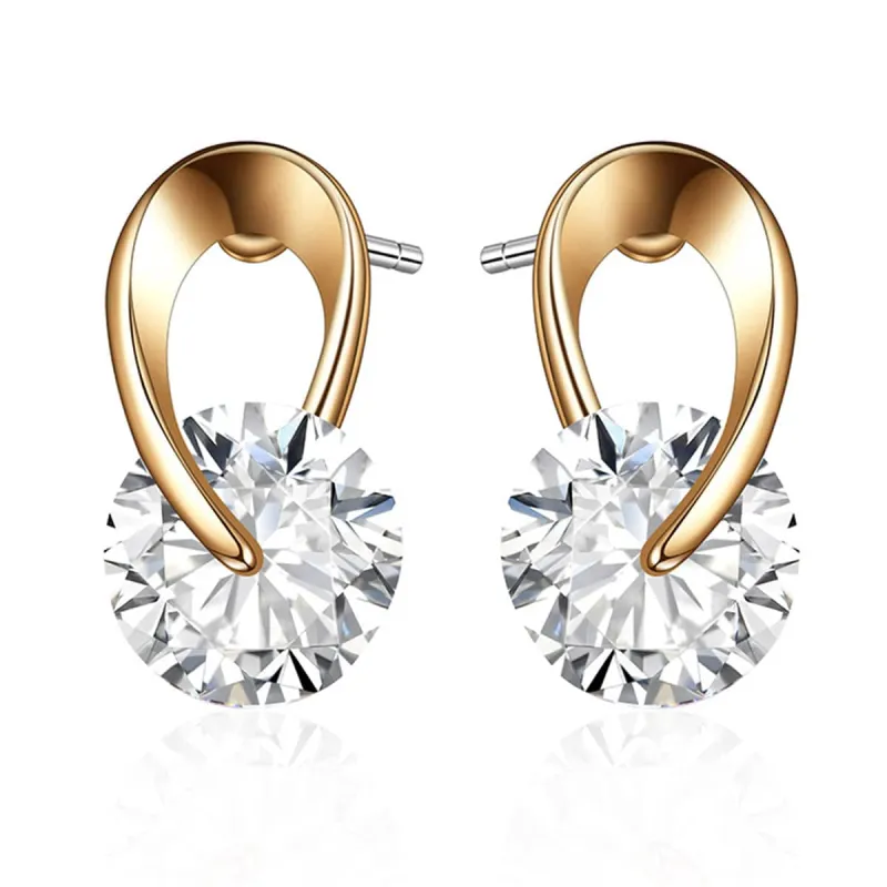 Crystal & Goldtone Round-Cut Drop Earrings made by Zulily