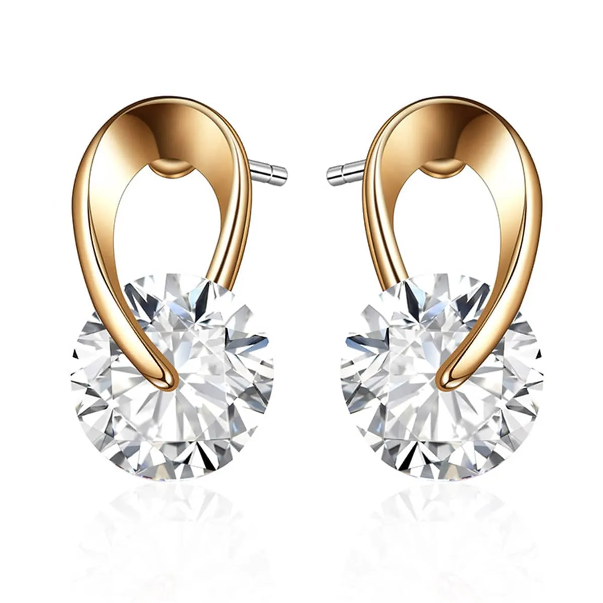 Crystal & Goldtone Round-Cut Drop Earrings sold by Zulily