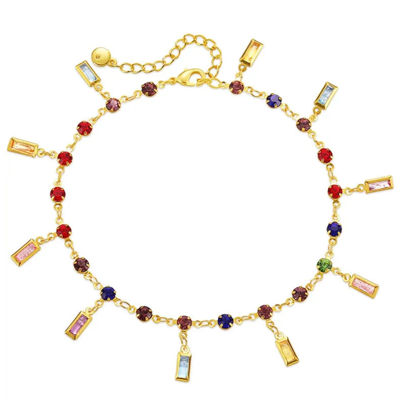 Crystal & Cubic Zirconia Tassel Station Anklet made by Zulily