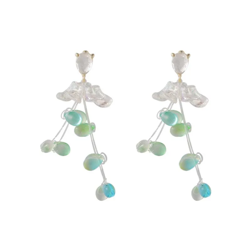 Crystal & Resin Goldtone Tassel Abstract Dangle Earrings made by Zulily