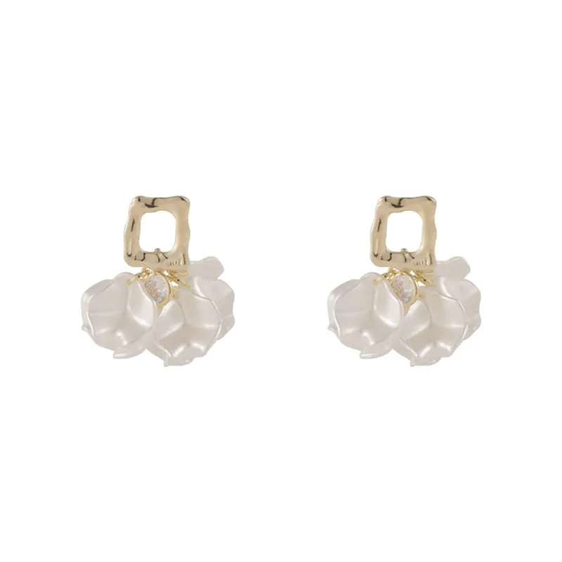 Cubic Zirconia & Acrylic Goldtone Petals Drop Earrings made by Zulily