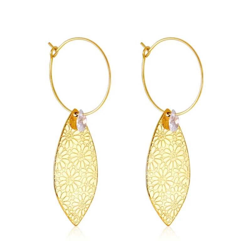 Crystal & Goldtone Leaves Floral Drop Earrings made by Zulily