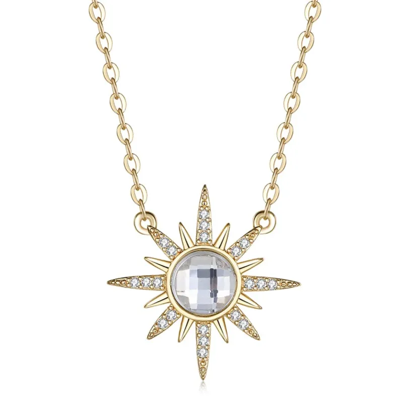 Crystal & Cubic Zirconia Sun Pendant Necklace made by Zulily