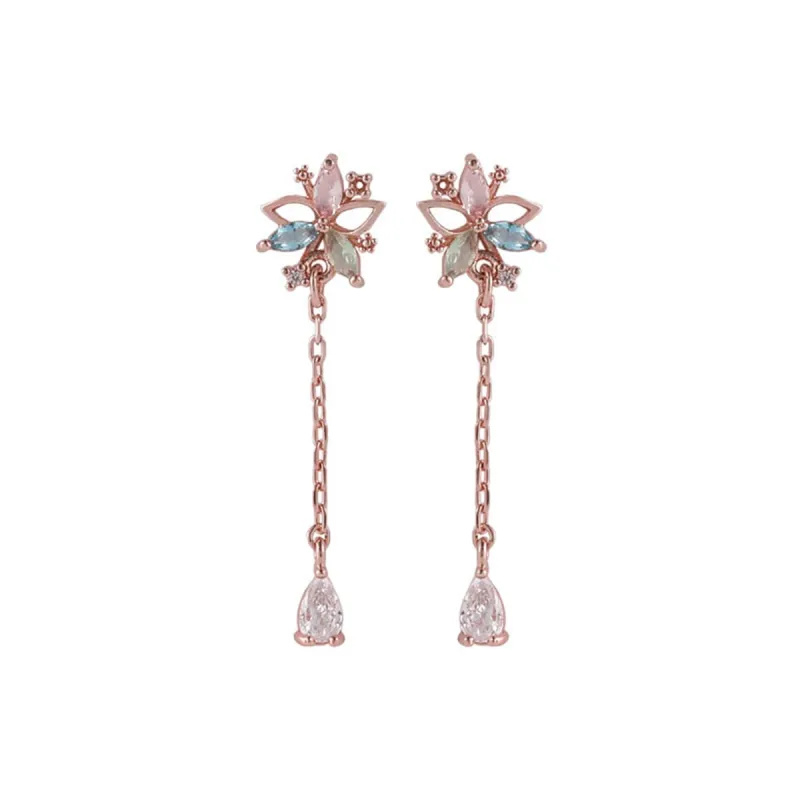 Cubic Zirconia & Crystal Goldtone Flower Drop Earrings made by Zulily