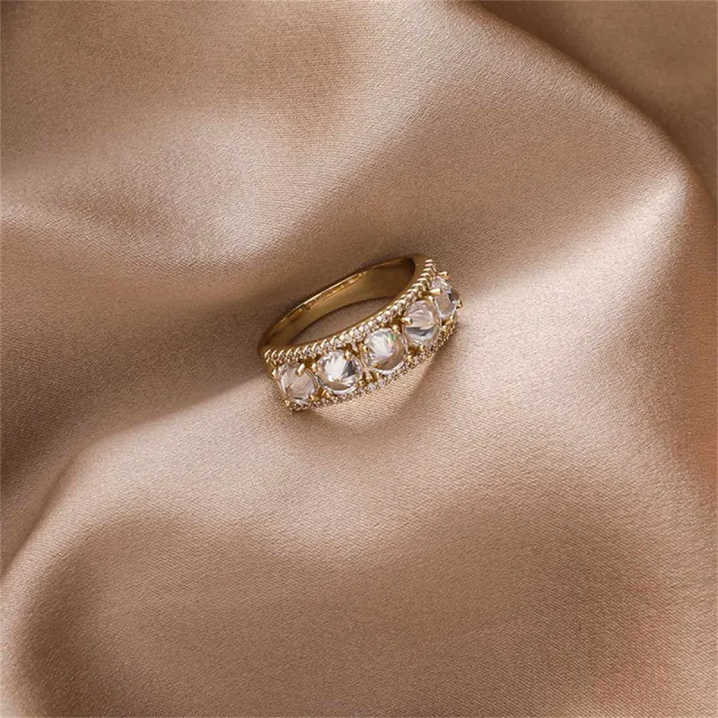 Cubic Zirconia & Crystal Goldtone Round-Cut Channel Band Ring made by Zulily