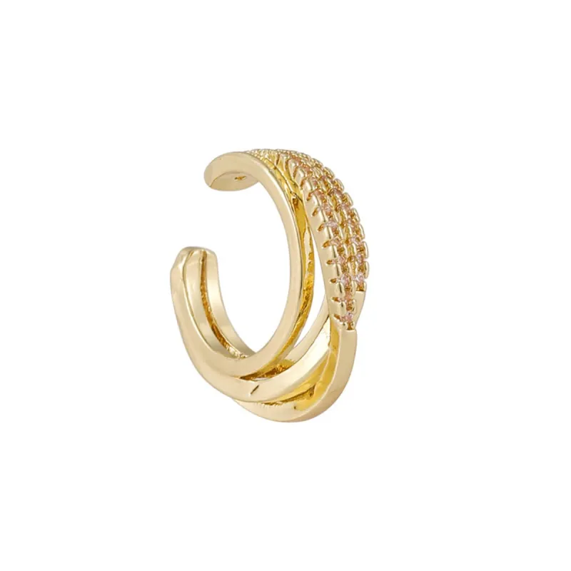 Cubic Zirconia & Goldtone Layered Ear Cuff made by Zulily