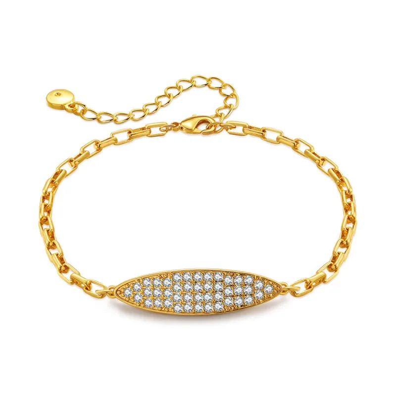 Cubic Zirconia & Goldtone Oval Charm Bracelet made by Zulily