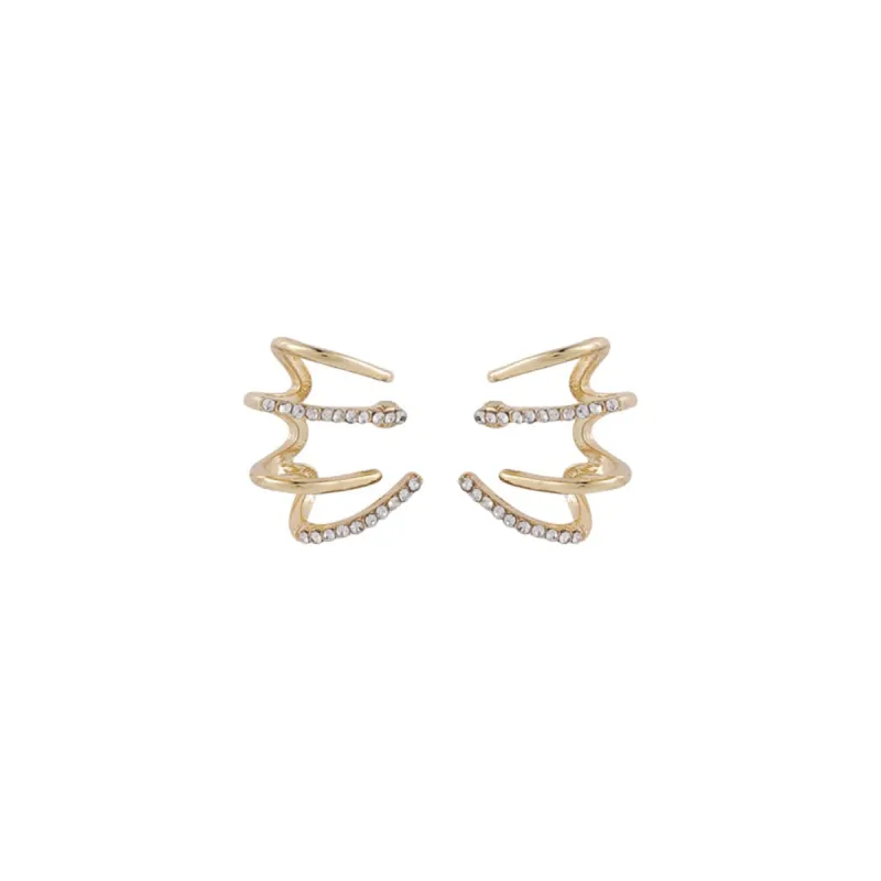 Cubic Zirconia & Goldtone Paw Stud Earrings made by Zulily