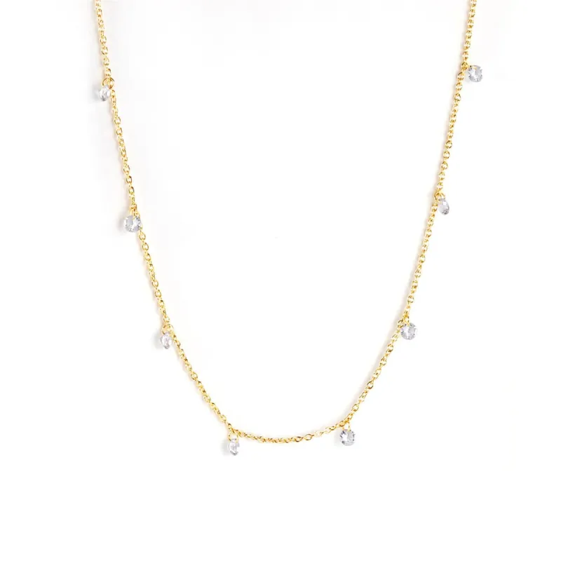 Cubic Zirconia & Goldtone Round Station Necklace made by Zulily