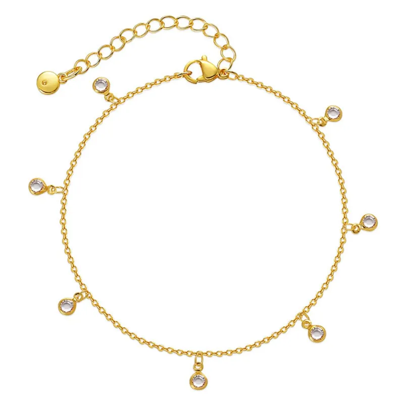 Cubic Zirconia & Goldtone Tassel Anklet made by Zulily