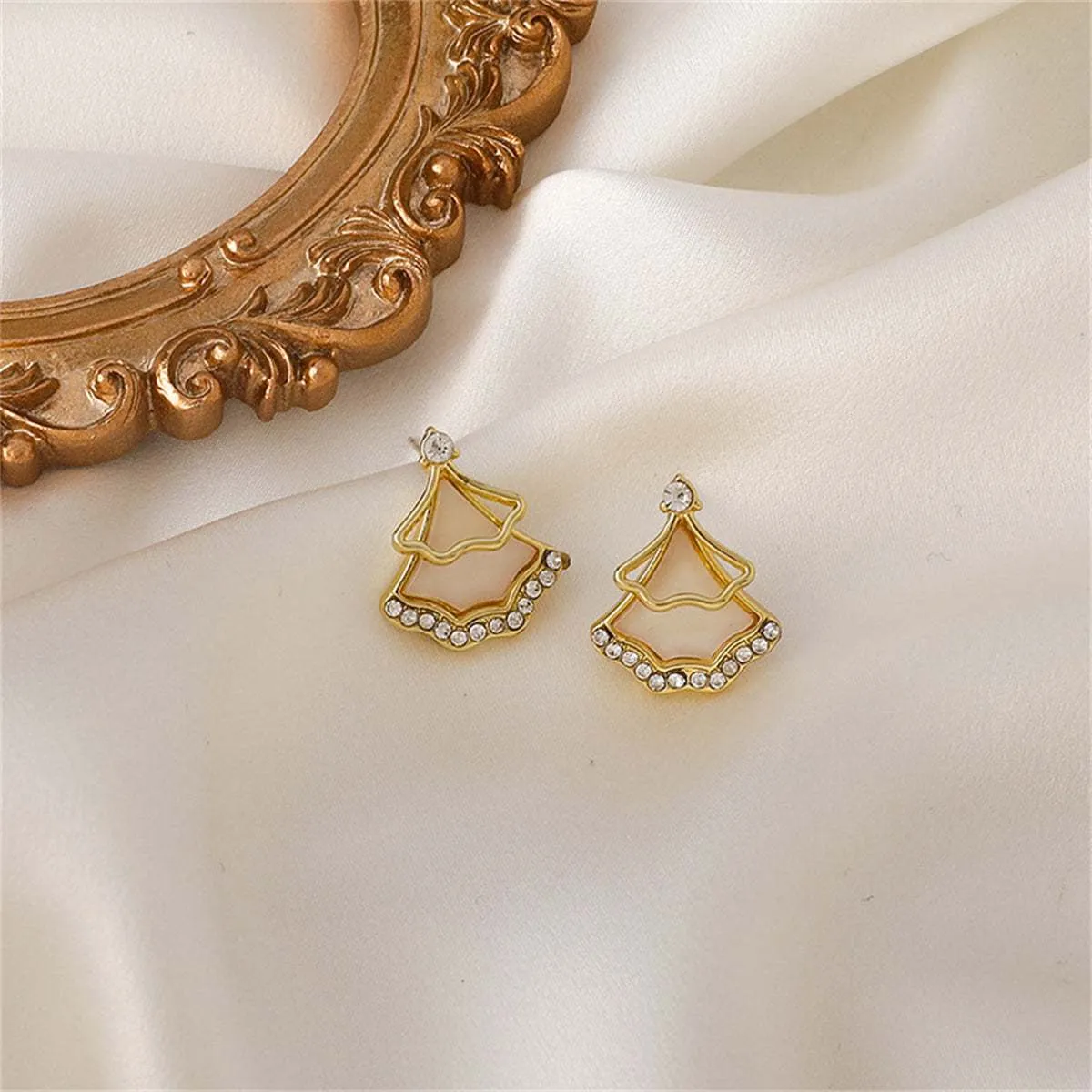 Cubic Zirconia & Resin Goldtone Open Fan Ear Jackets sold by Zulily