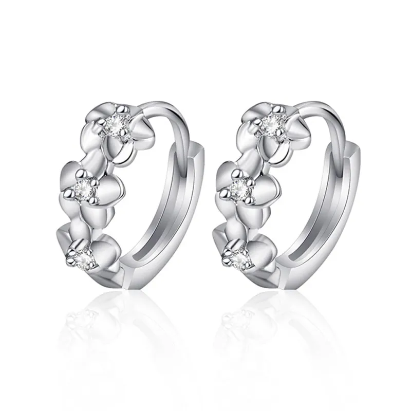 Cubic Zirconia & Silvertone Flower Clip-On Earrings made by Zulily