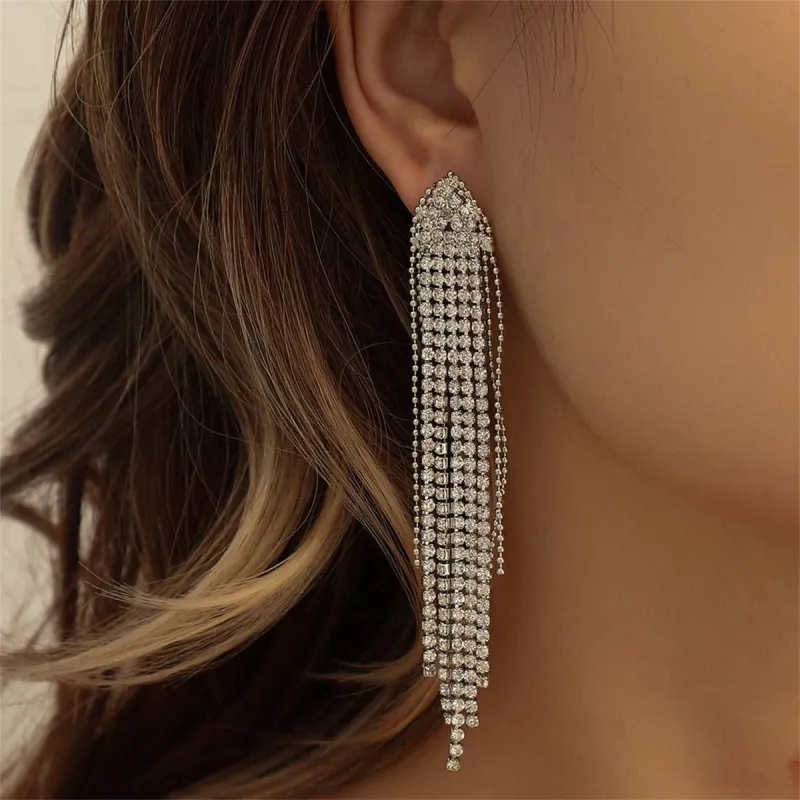 Cubic Zirconia & Silvertone Tassel Drop Earrings made by Zulily