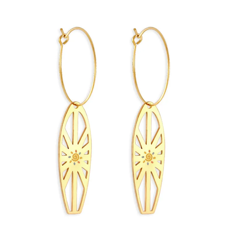 Enamel & Goldtone Sun Surfboard Drop Earrings made by Zulily