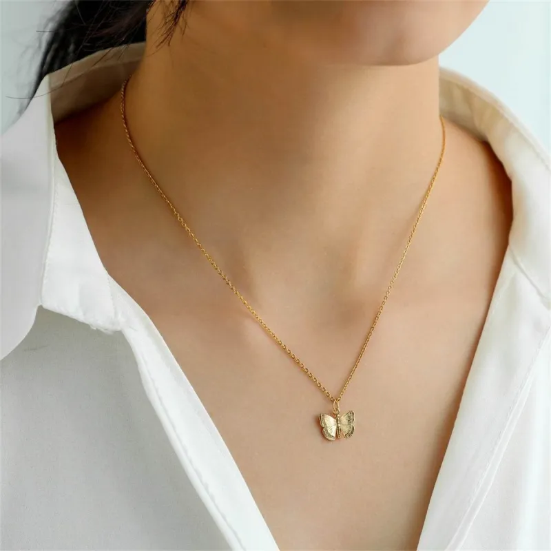 Goldtone Butterfly Pendant Necklace made by Zulily