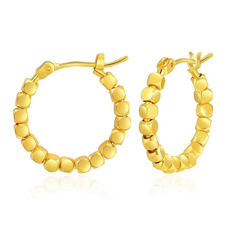 Goldtone Beaded Hoop Earrings made by Zulily