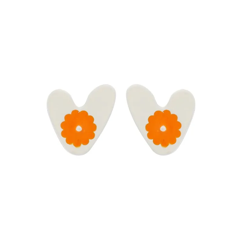 Enamel Flower Heart Stud Earrings made by Zulily