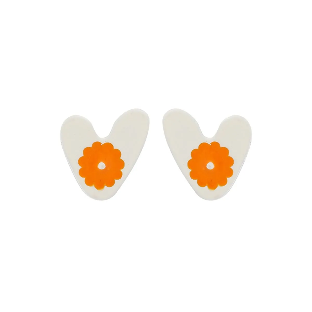 Enamel Flower Heart Stud Earrings sold by Zulily