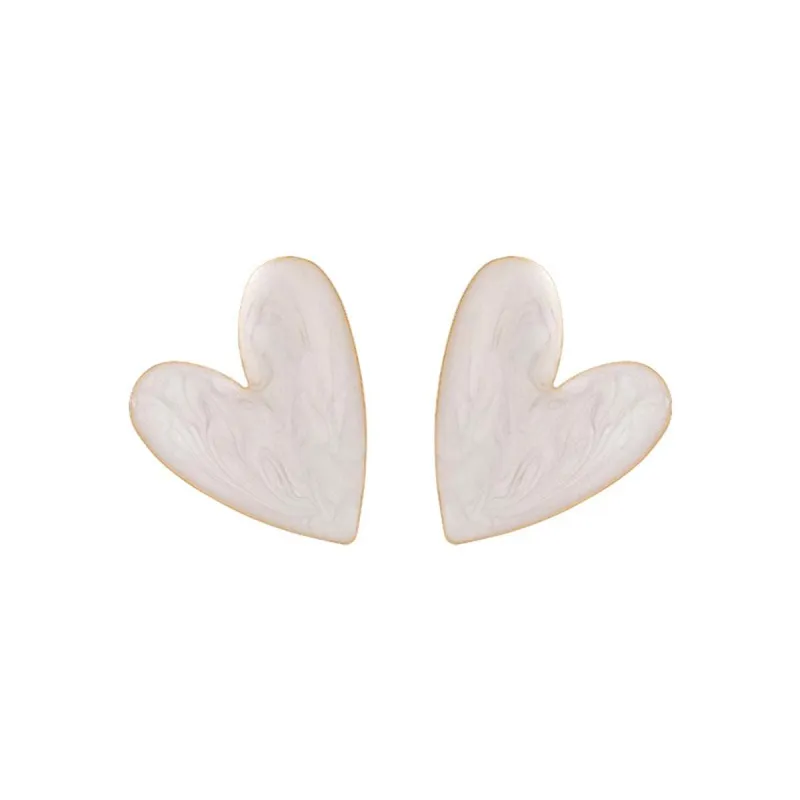 Enamel & Goldtone Heart Stud Earrings made by Zulily