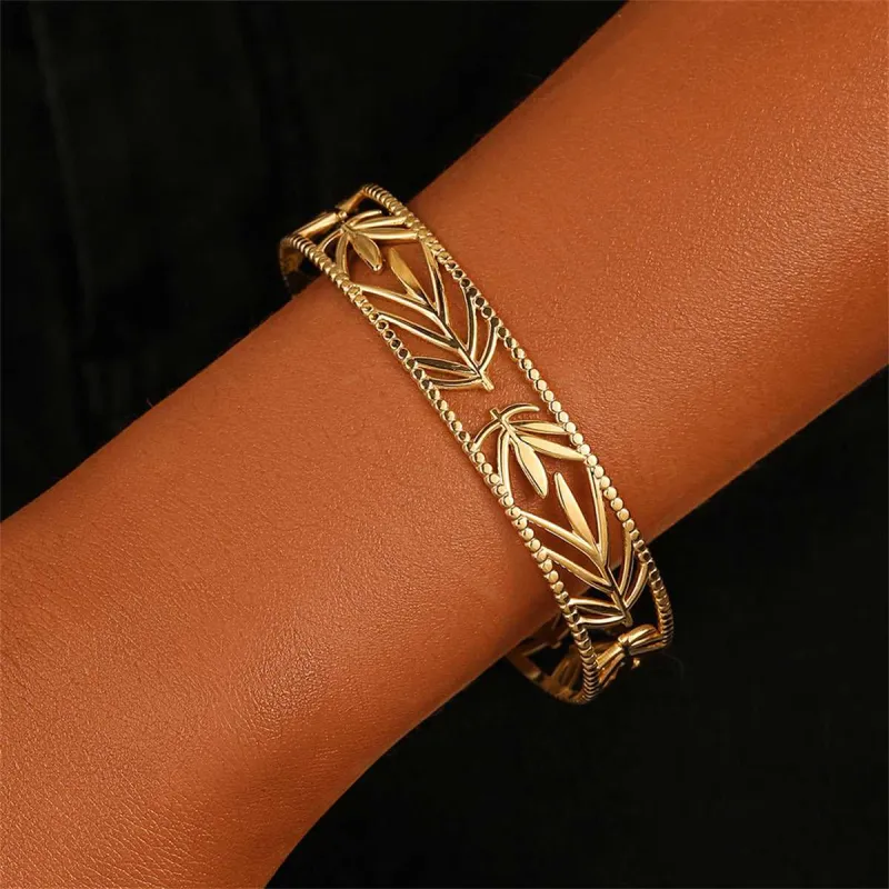 Goldtone Botanical Cuff made by Zulily