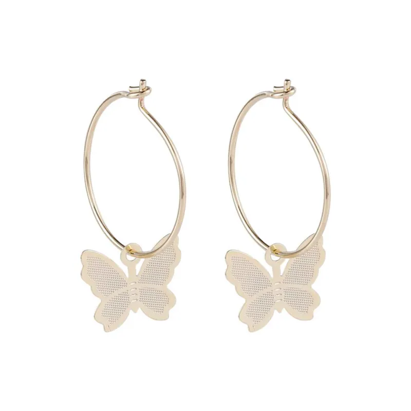 Goldtone Butterfly Huggie Earrings made by Zulily