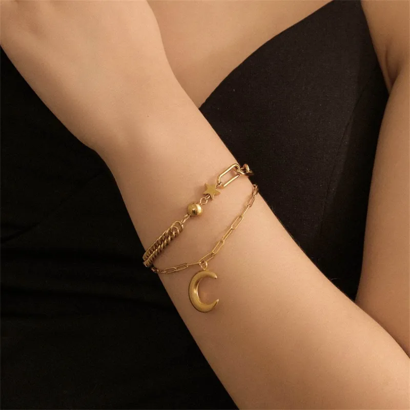 Goldtone Celestial Layered Bracelet made by Zulily