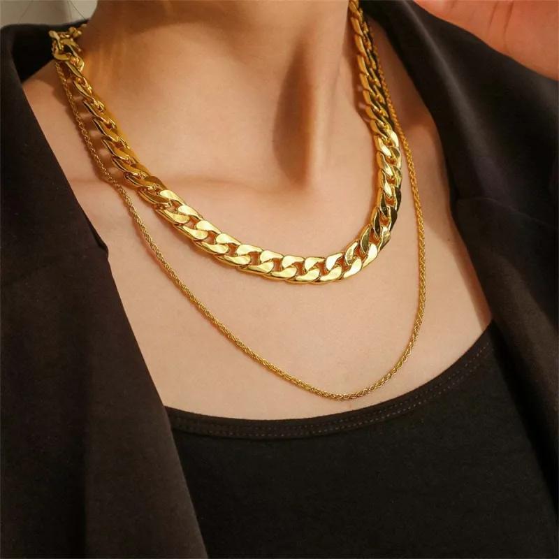 Goldtone Curb & Twine Chain Layered Necklace made by Zulily