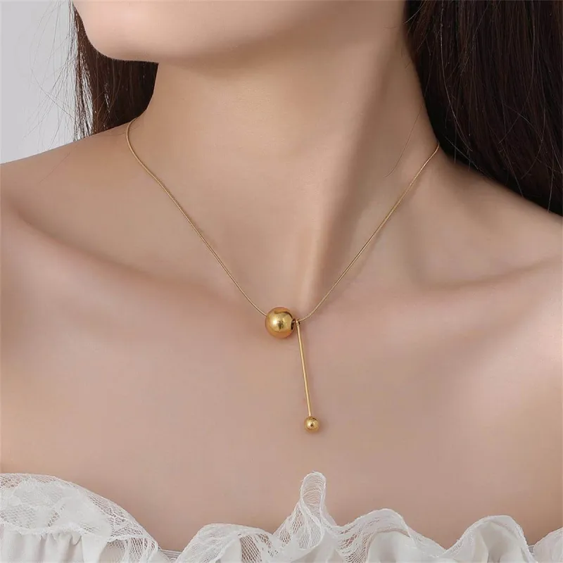 Goldtone Ball Drop Pendant Necklace made by Zulily