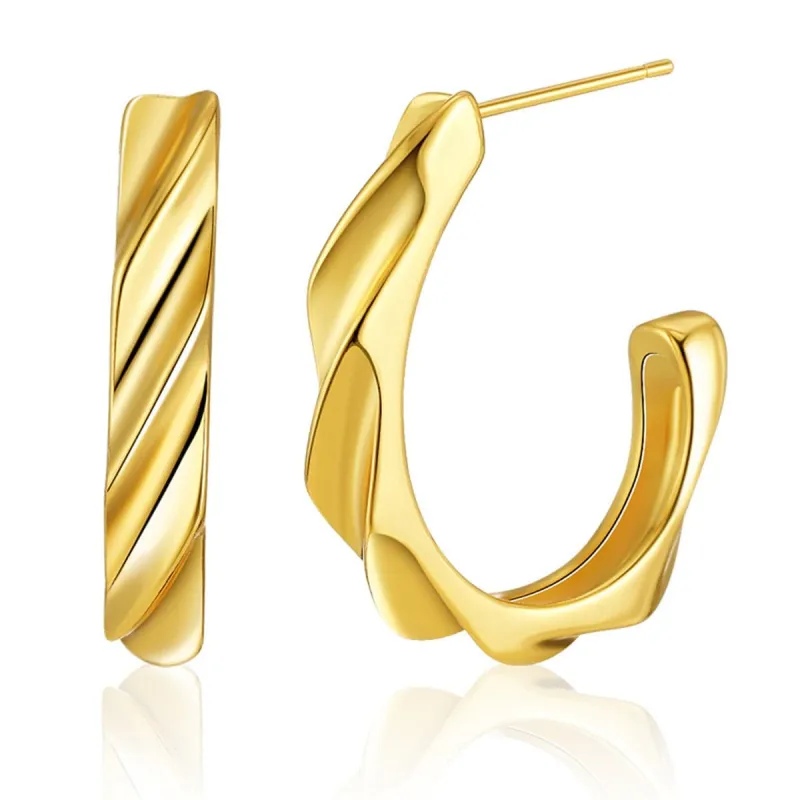 Goldtone Cut Huggie Earrings made by Zulily