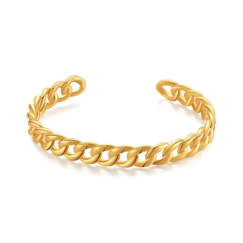 Goldtone Curb Chain Cuff made by Zulily