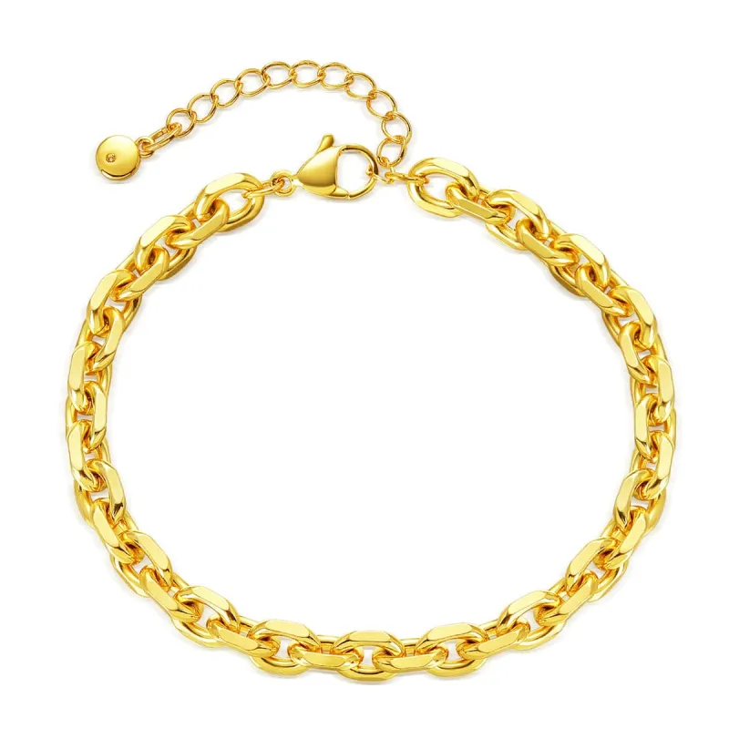 Goldtone Figaro Chain Bracelet made by Zulily