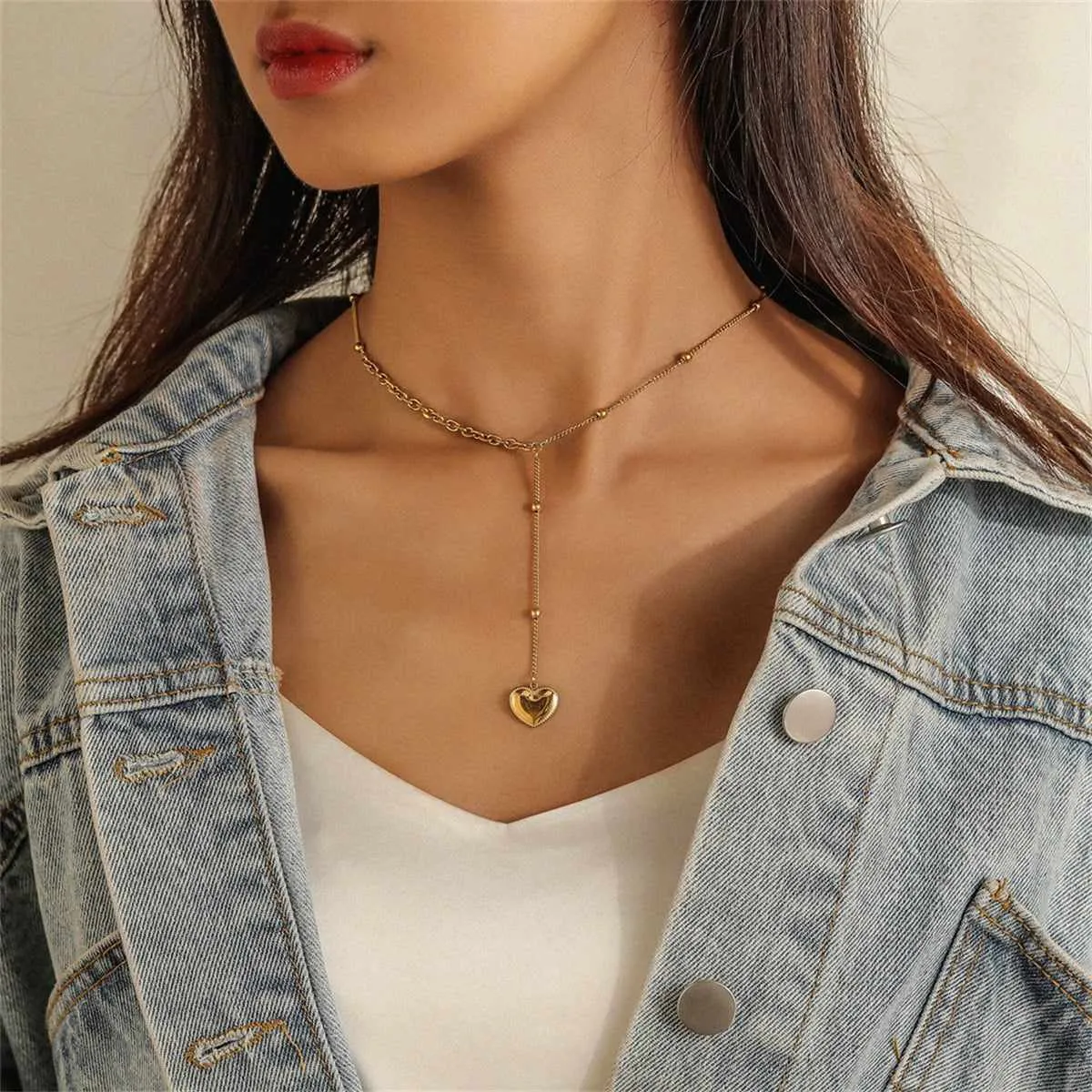 Goldtone Heart Lariat Necklace sold by Zulily