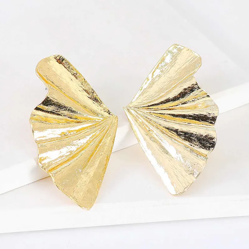 Goldtone Fan Stud Earring made by Zulily