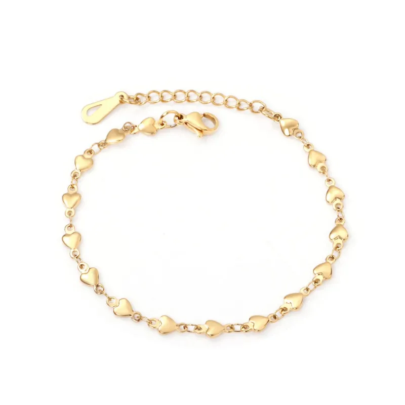 Goldtone Heart Chain Bracelet made by Zulily