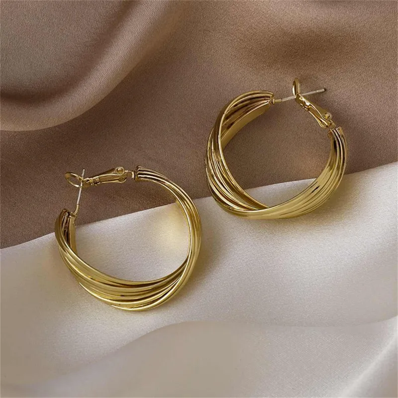 Goldtone Layered Hoop Earrings made by Zulily