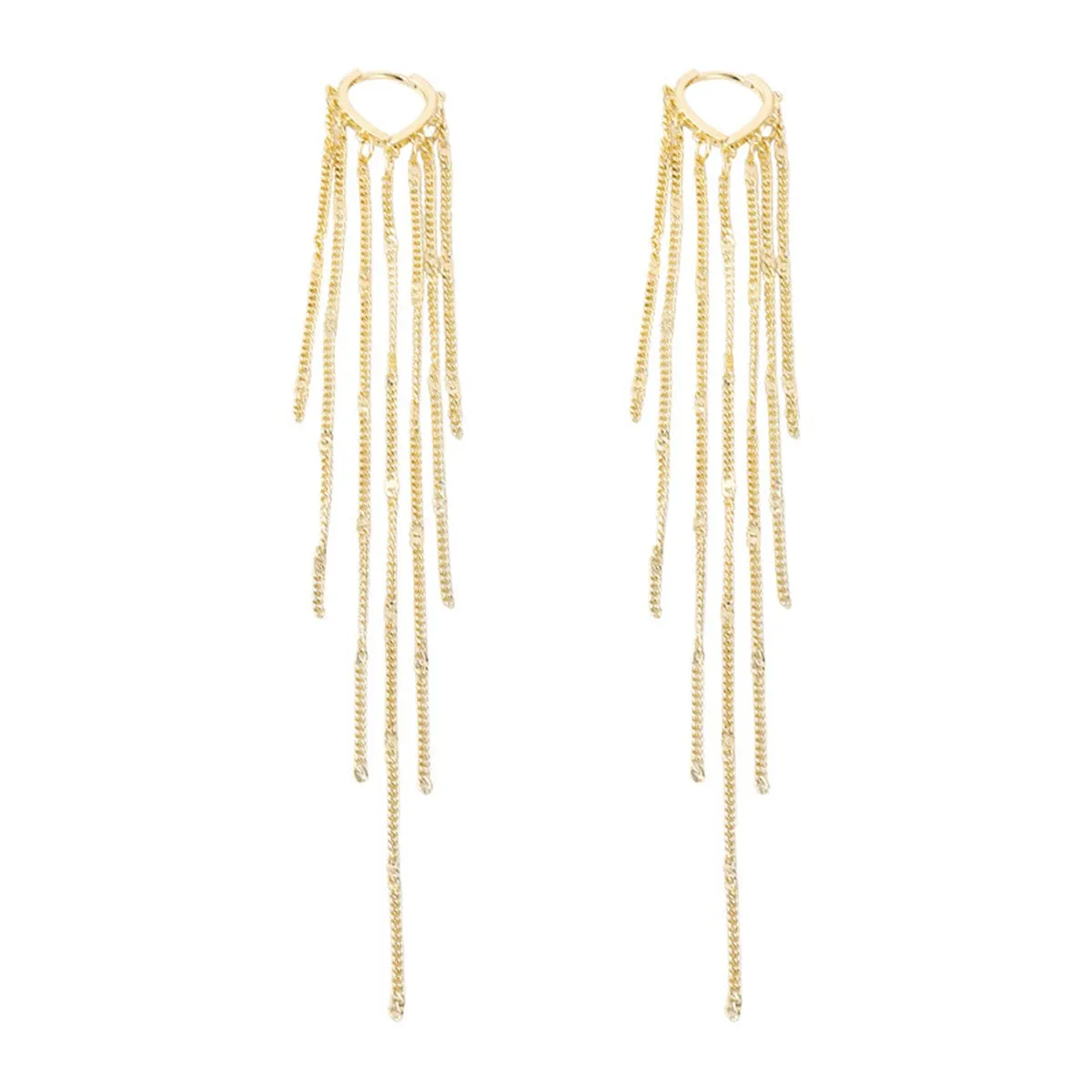 Goldtone Heart Tassel Huggie Earrings sold by Zulily