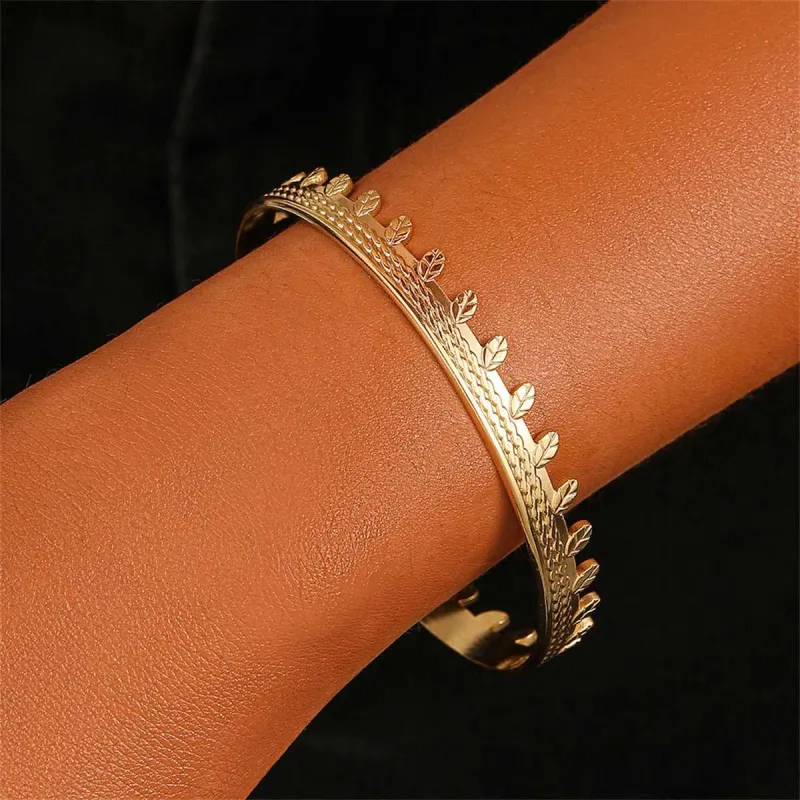 Goldtone Leaves Twine Cuff made by Zulily
