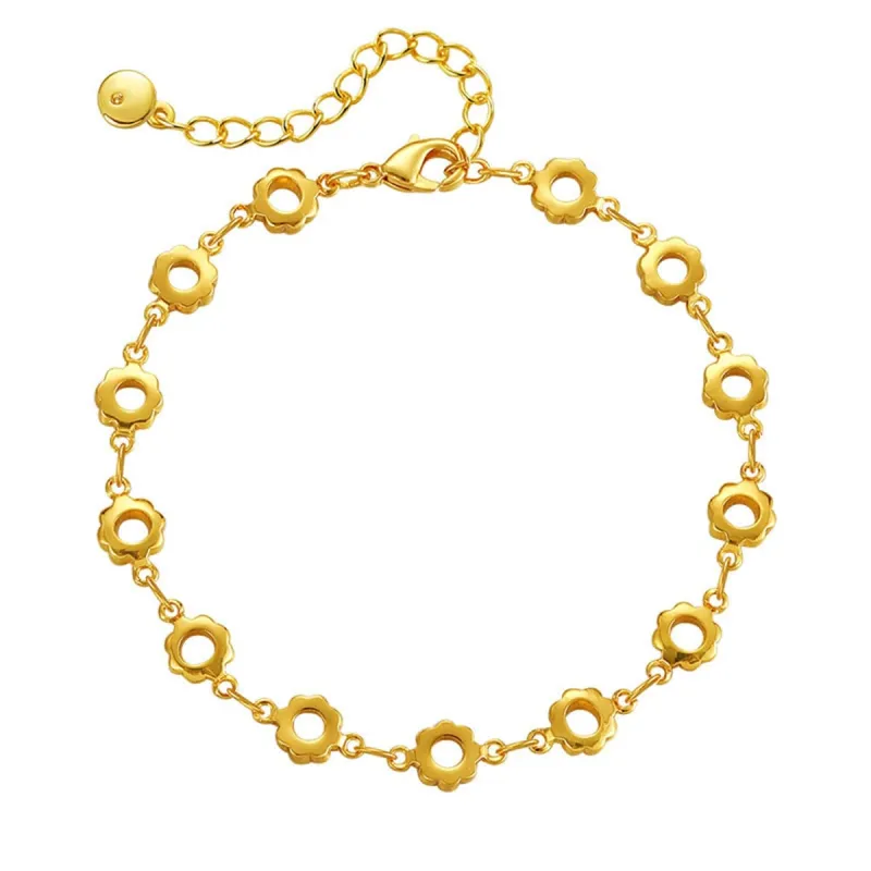 Goldtone Open Flower Station Bracelet made by Zulily
