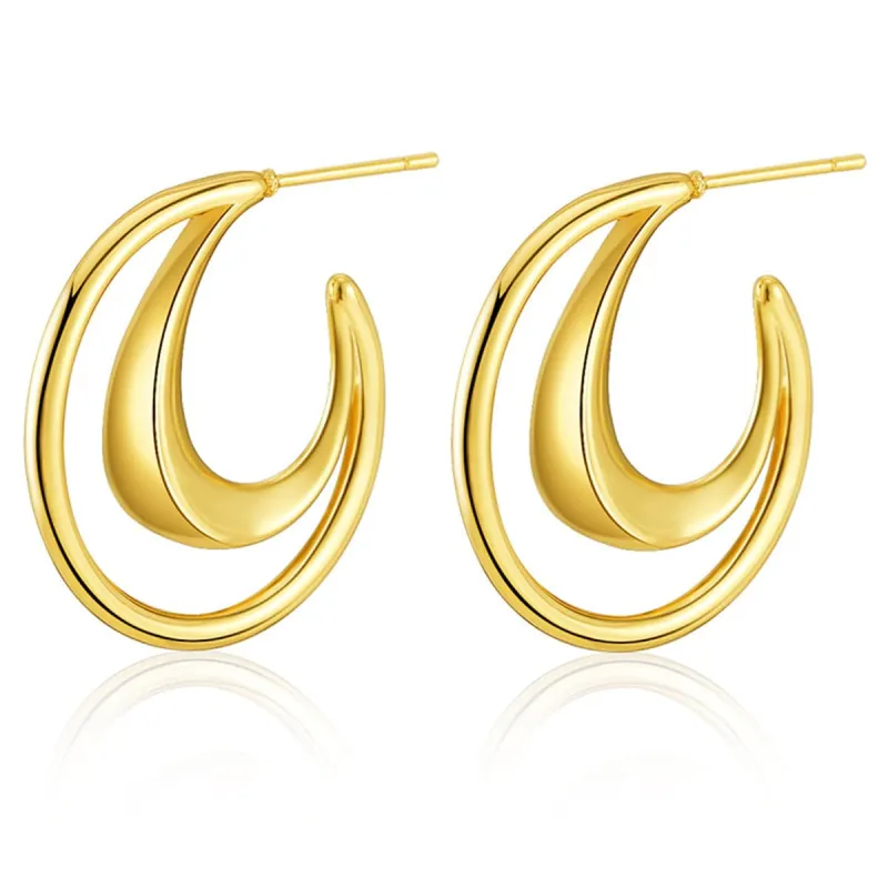 Goldtone Openwork Moon Drop Earrings made by Zulily